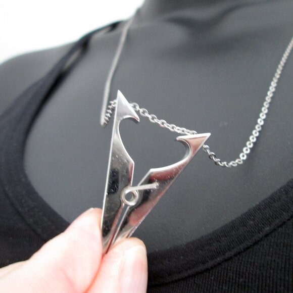 ZOPPINI Stainless Steel Pendant Necklace Heart Cutout Clothespin - Picture 7 of 16